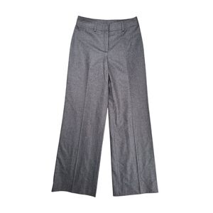 Tombolini Womens Gray Striped 100% Wool Wide Leg Pants Size 42 Made Italy Office